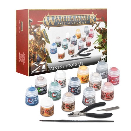 AGE OF SIGMAR : Kit Peintures + Outils – Warhammer (Réf. 80-17)