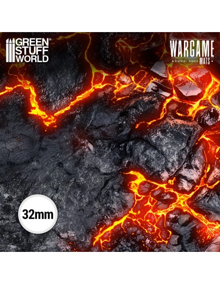 Tapis de jeu Flamecoil Path Volcan 44x60 pouces Green Stuff World Réf 6348 Wargame Mat