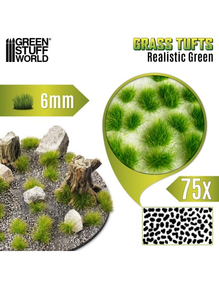 Touffes d'herbe XXL (6mm) - Realistic Green : Green Stuff World