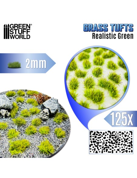 Touffes d'herbe XXL (2mm) - Realistic Green : Green Stuff World