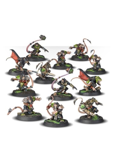 Contenu équipe Skaven Blood Bowl : Gutter Runners, Blitzers, Throwers et pions de jeu