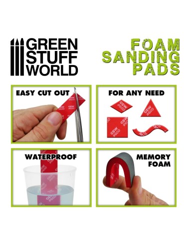 Blocs abrasifs de finition pour figurines grains 800, 1000, 1200 et 1500