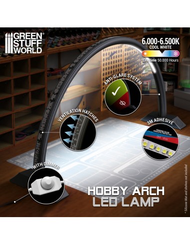 Lampe LED Hobby Arch Darth Black Green Stuff World - variateur et lumière blanche 6000-6500K