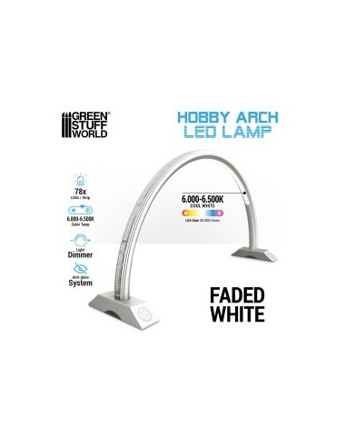 Lampe de modélisme blanche en arc anti-ombre avec système anti-éblouissement et variateur