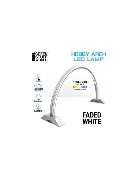 Lampe de modélisme blanche en arc anti-ombre avec système anti-éblouissement et variateur