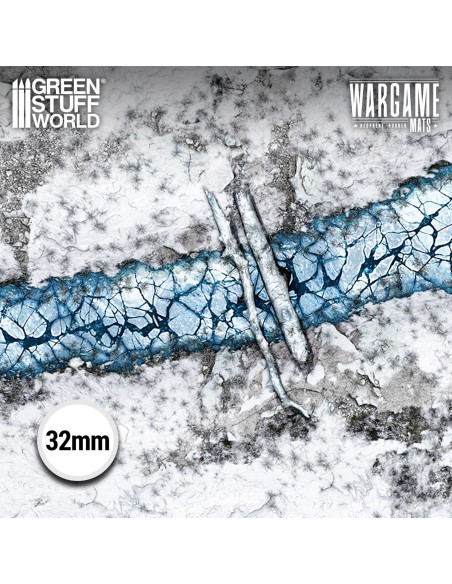 Rendu HD crevasse glaciale et troncs de bois mort pour wargame mat 120x180 cm
